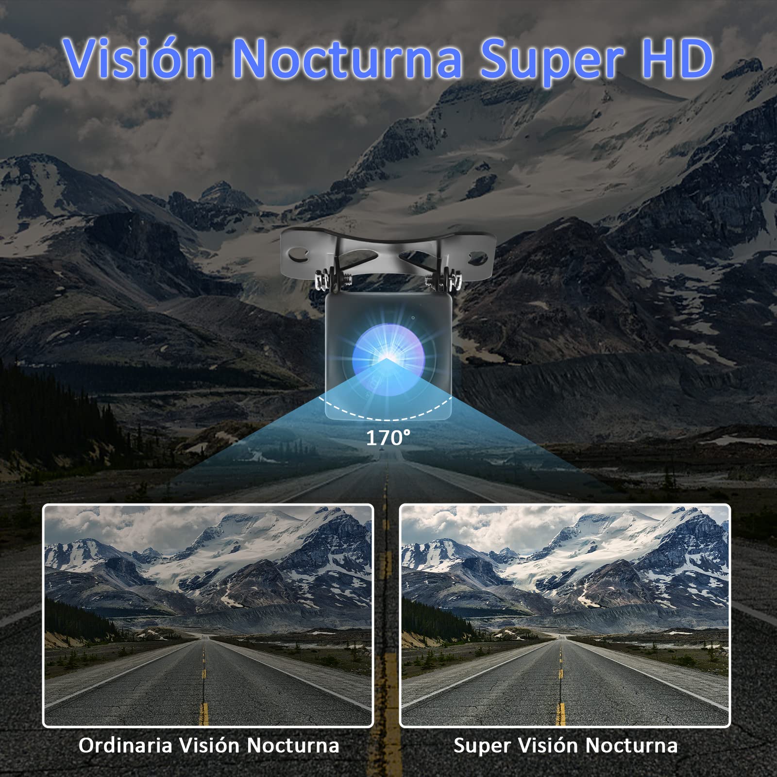 Telecamera posteriore per auto universale per auto telecamera di retromarcia con visione notturna HD 170 ° grandangolare IP68 Telecamera di retromarcia impermeabile 12V