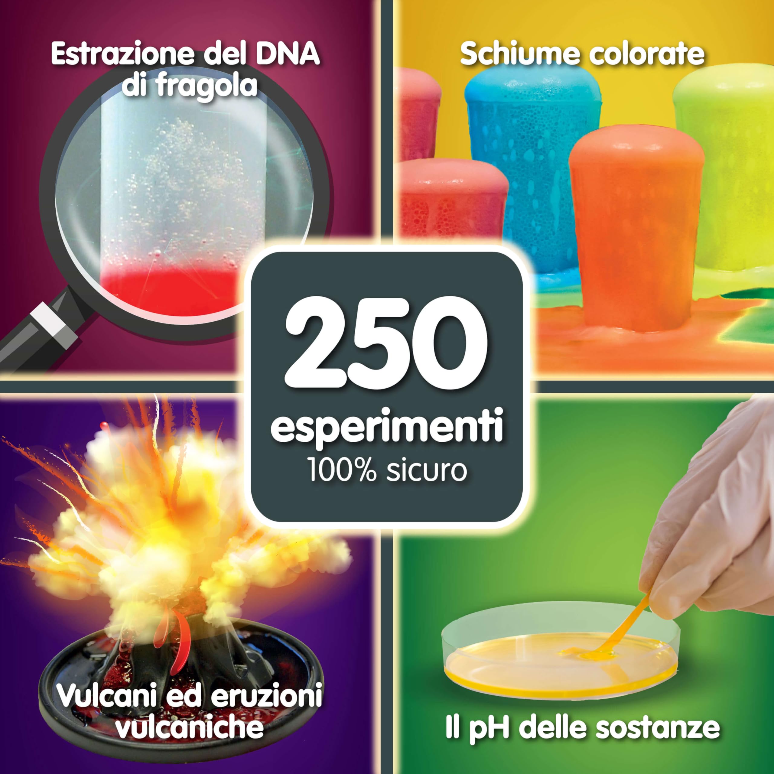 Science4you 250 Esperimenti Scientifici per Bambini - Il Piccolo Chimico, Kit Scientifico Educativo, per imparare la Fisica, la Chimica, Giocattoli Educativi, Regali Originali per Bambini 8 9 10 11+