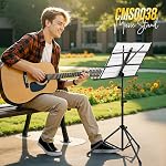 CAHAYA Portable Sheet Music Stand - Dual-Use Desktop/Floor Music Stand Height Adjustable Book Holder Folding with Carrying Bag and Clip for Students Musicians Outdoor Performances | Music Book Holder Up to 47.2” Folding Lightweight with Carrying Bag 