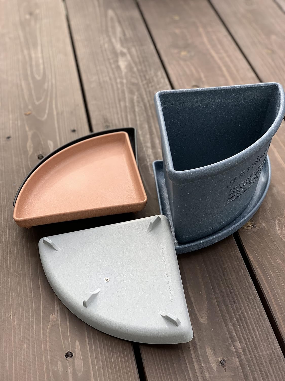 Yahata Kasei 242987 Eco Pot/Corner Eco Plate, 200, Navy, Arble, Hachiman Gardens:arble, Made in Japan