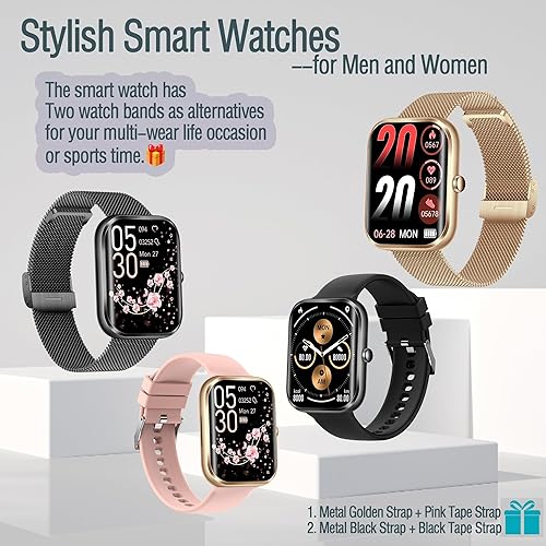 Miniatura 4 de Reloj inteligente (marcaciónrecepción de llamadas) para mujer, pantalla táctil HD de 1.96 pulgadas, rastreador de actividad física, reloj