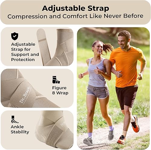 Miniatura 3 de DR. BRACE Elite - Tobillera con correa ajustable y 2 almohadillas de gel para soporte de tobillo y alivio del dolor, tobillera para esguince de