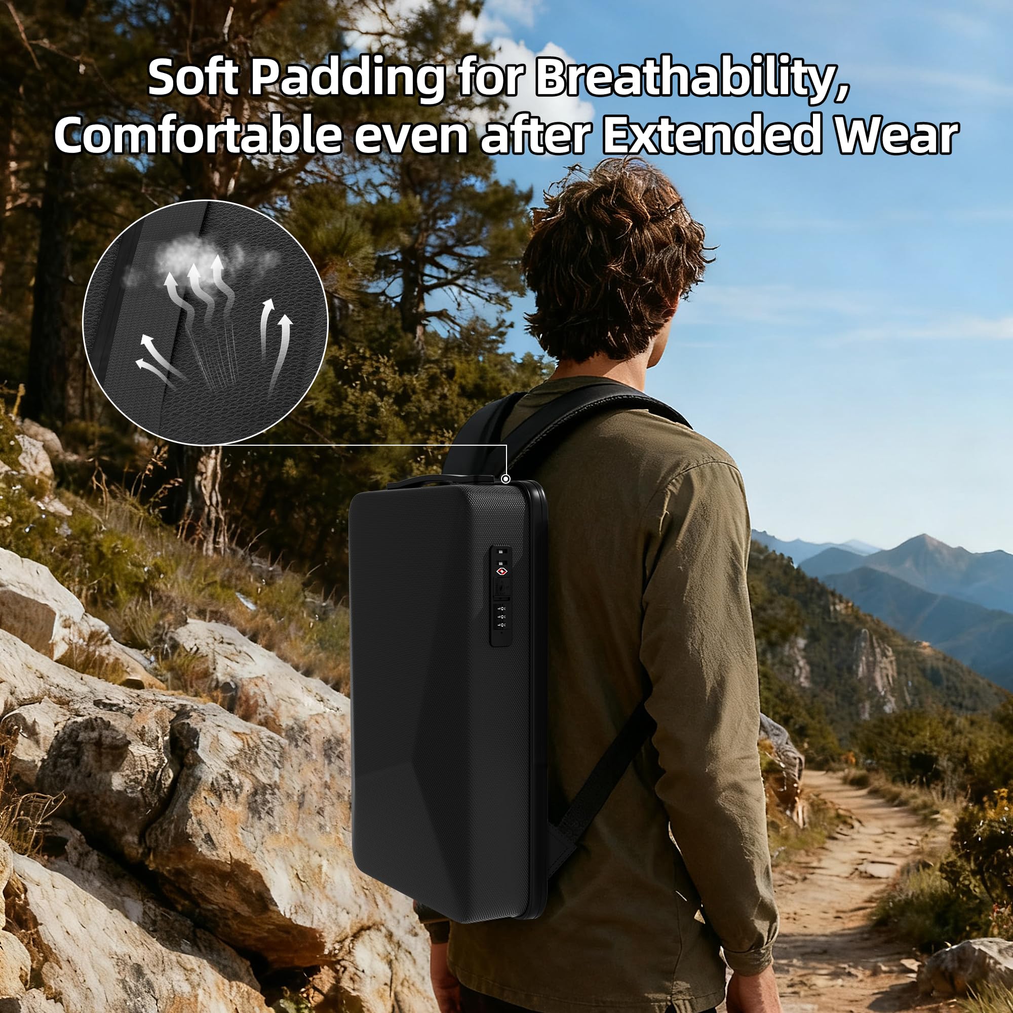 Joinfworld Starlink MINI Zaino Impermeabile con Porta di Ricarica USB,Starlink Mini Case per Cavi di Alimentazione, Adattatore Batteria e Altro con Blocco TSA, Antifurto
