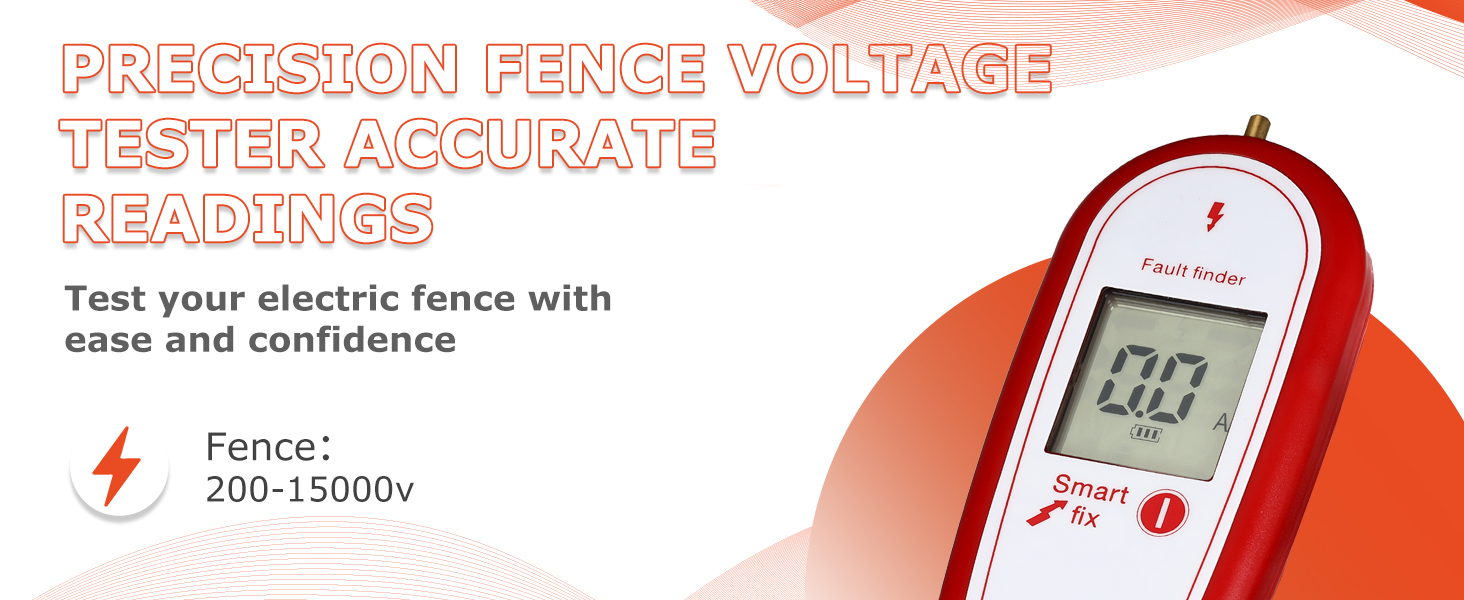 Image of Electric Fence Voltage Tester and Fault Finder, Voltage 200-15000V | Handheld Fence Fault Finder Fence Tester for Farms