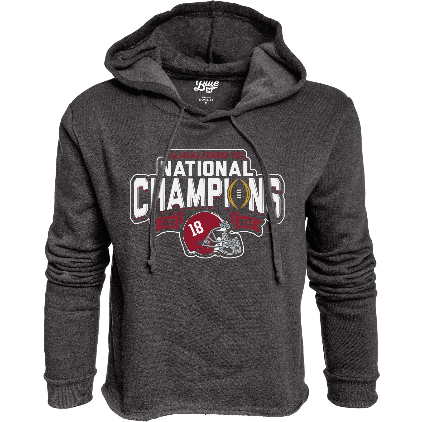 Blue 84 Women's Alabama Crimson Tide Alabama Crimson Tide National Champs Crop Hoodie 2020-2021 Helmet Black, Alabama Crimson Tide Black, Small