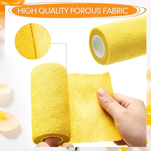Miniatura 3 de Newwiee 45 rollos de cinta cohesiva de vendaje de 4 pulgadas x 5 yardas, vendaje autoadhesivo, cinta elástica atlética, envoltura veterinaria a