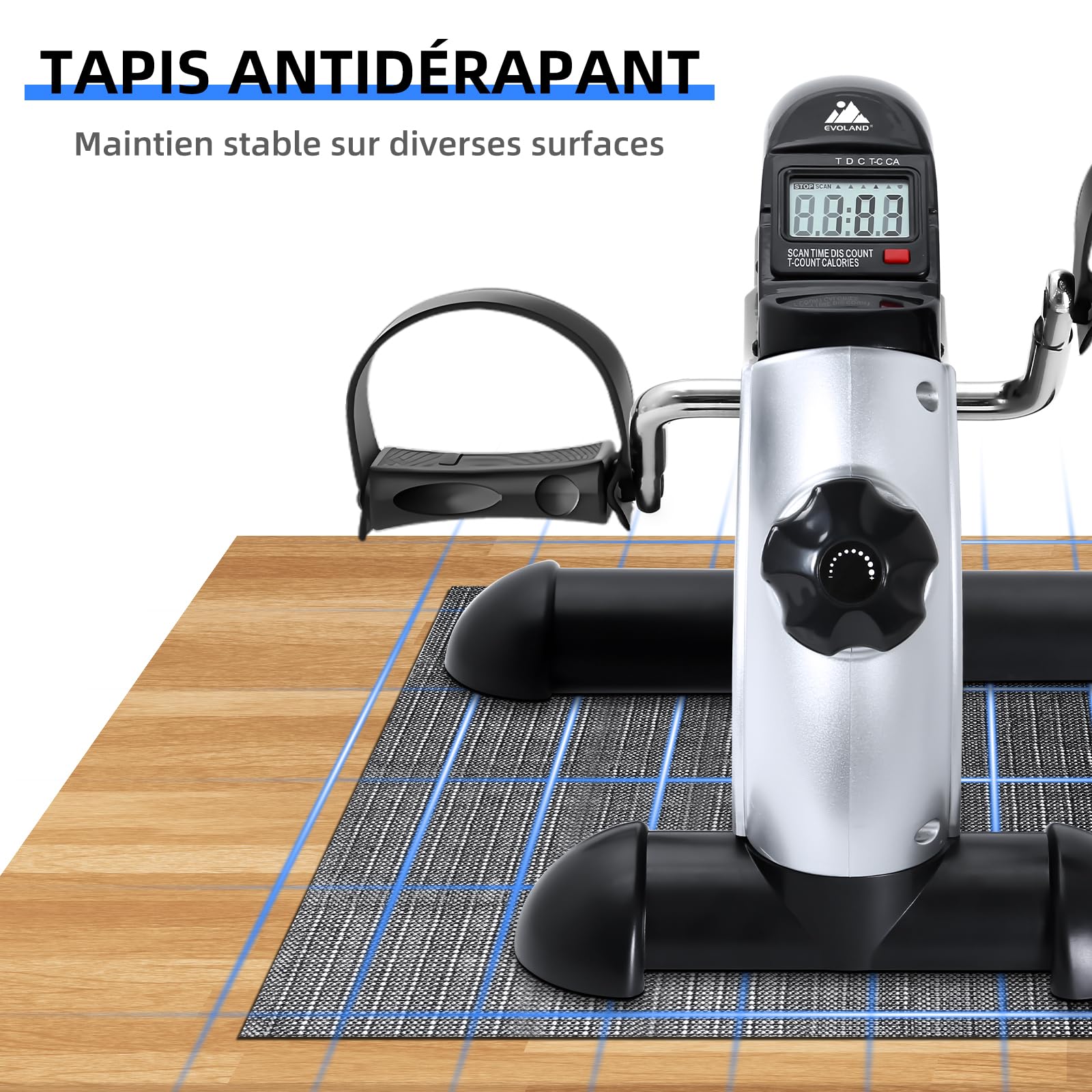 Mini Vélo d'Appartement - Pedalier d'appartements | Pratique Utiliser Pédaler, Résistance Réglable, Ecran LCD Appareil | pour Travailler Les Jambes et Les Bras