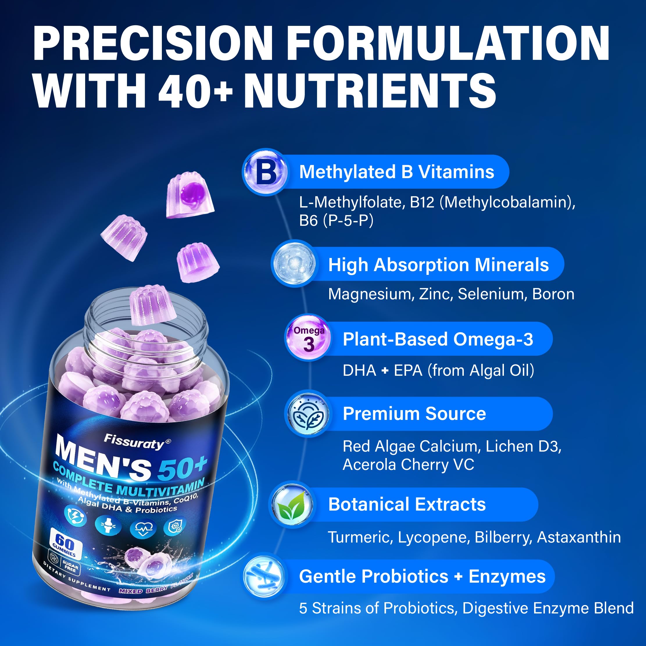 Multivitamin Gummies for Men 50+ - Sugar Free Methylated Multivitamin Gummy — Amazon image 3