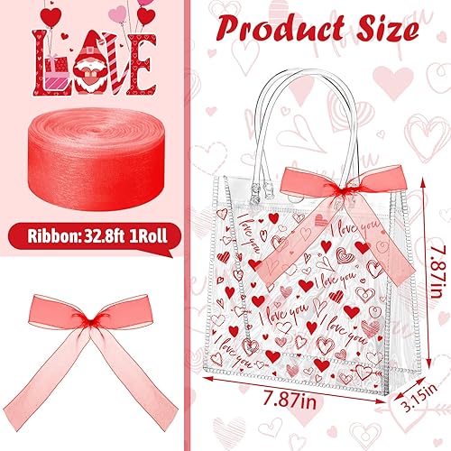 Miniatura 4 de 24 bolsas de regalo transparentes para concientización sobre el cáncer de mama con asas, bolsas de plástico para cáncer de mama, cinta rosa, bolsa