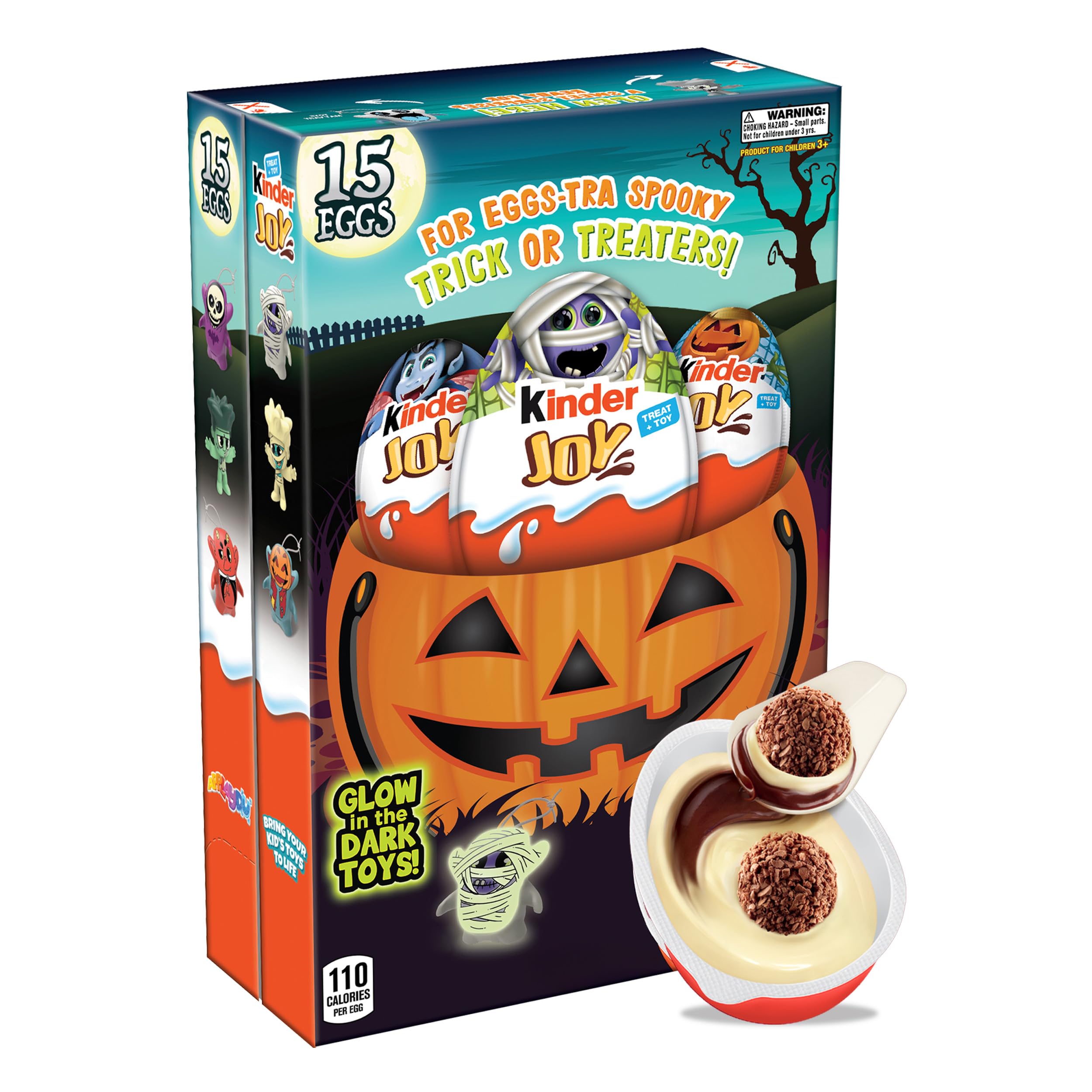 Kinder Joy Egg, Treat and Toy, Party Favor, Sweet Cream, Cocoa Wafer Bites, Individually Wrapped, 15 Count, 0.7 oz