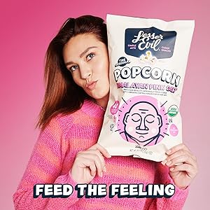 LesserEvil Himalayan Pink Salt and Himalayan Gold Organic Popcorn, Premium Quality, Minimally Processed, 3 4.6oz Bags of Himalayan Pink Popcorn and 1 0.46oz Bag of Himalayan Gold Popcorn