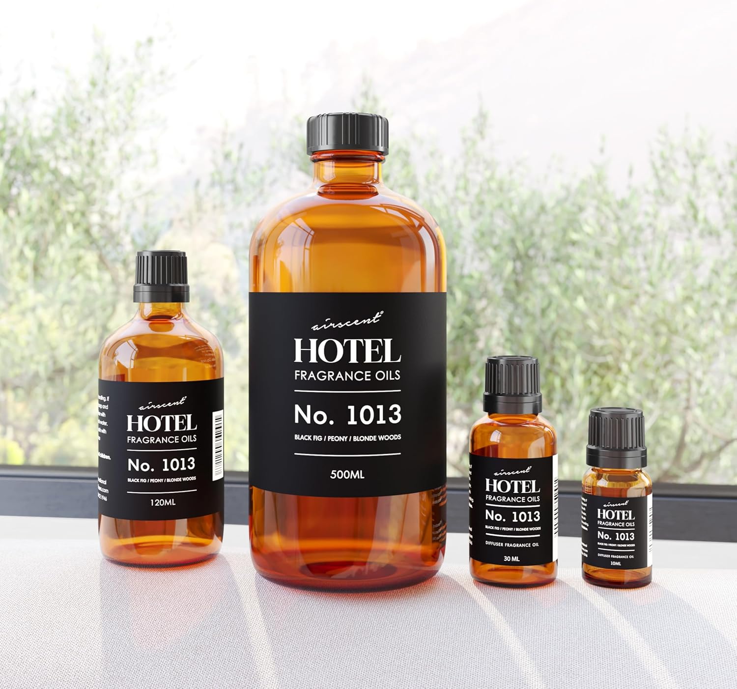 AirScent Hotel Diffuser Oil No. 1013 - Black Fig Peony Blonde Woods - Hotel Scent Dupe - Premium Fragrance Oil for Ultrasonic and Waterless Diffusers and Crafting - 120 mL, 4 fl oz Glass Bottle - Image 4