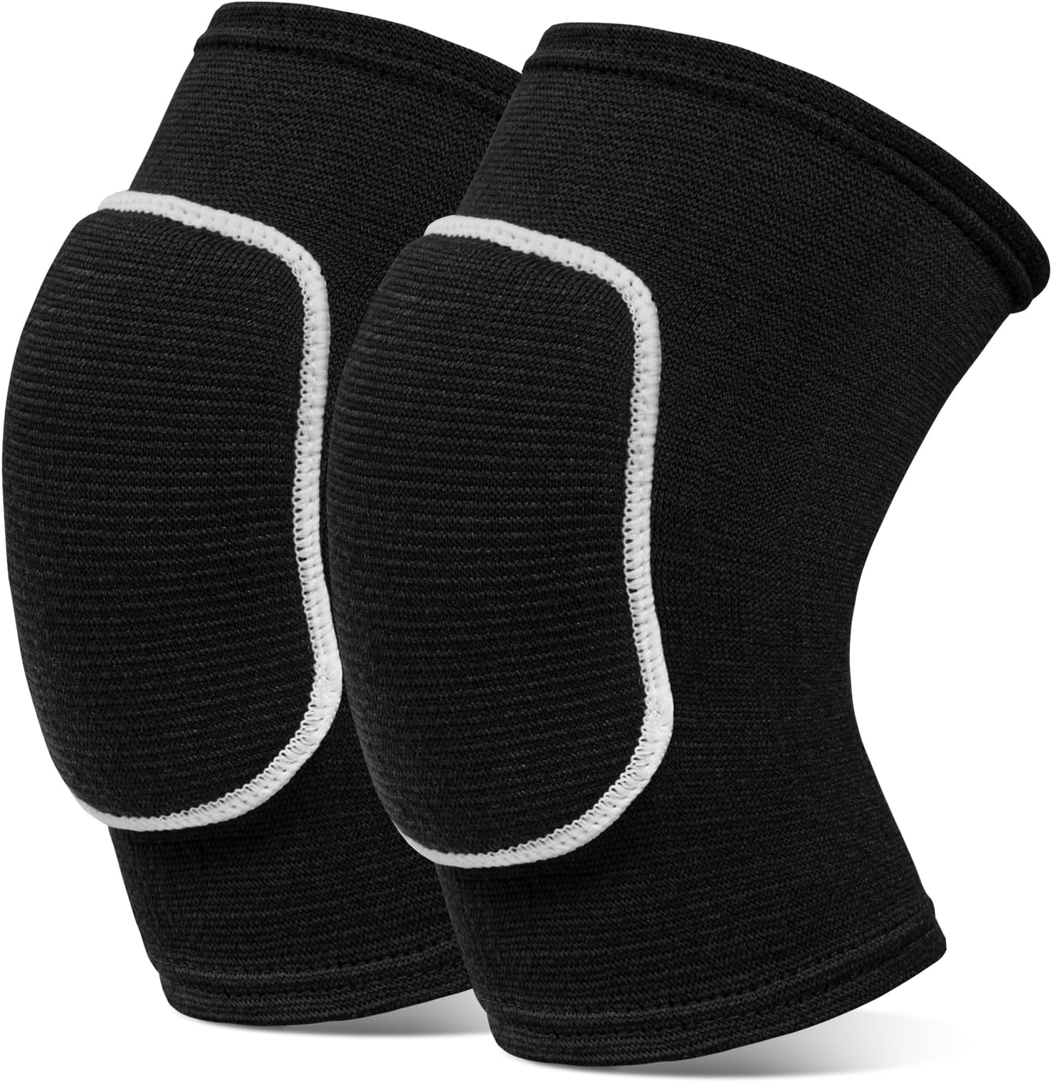 Volleyball Knee Pads knee brace for Women Kids Girls，Soft and Breathable Knee Pads for Volleyball, Dancing, Football, Yoga, Basketball, and Skating - Protective Knee Pads for Adults and Kids (Black White, Small)