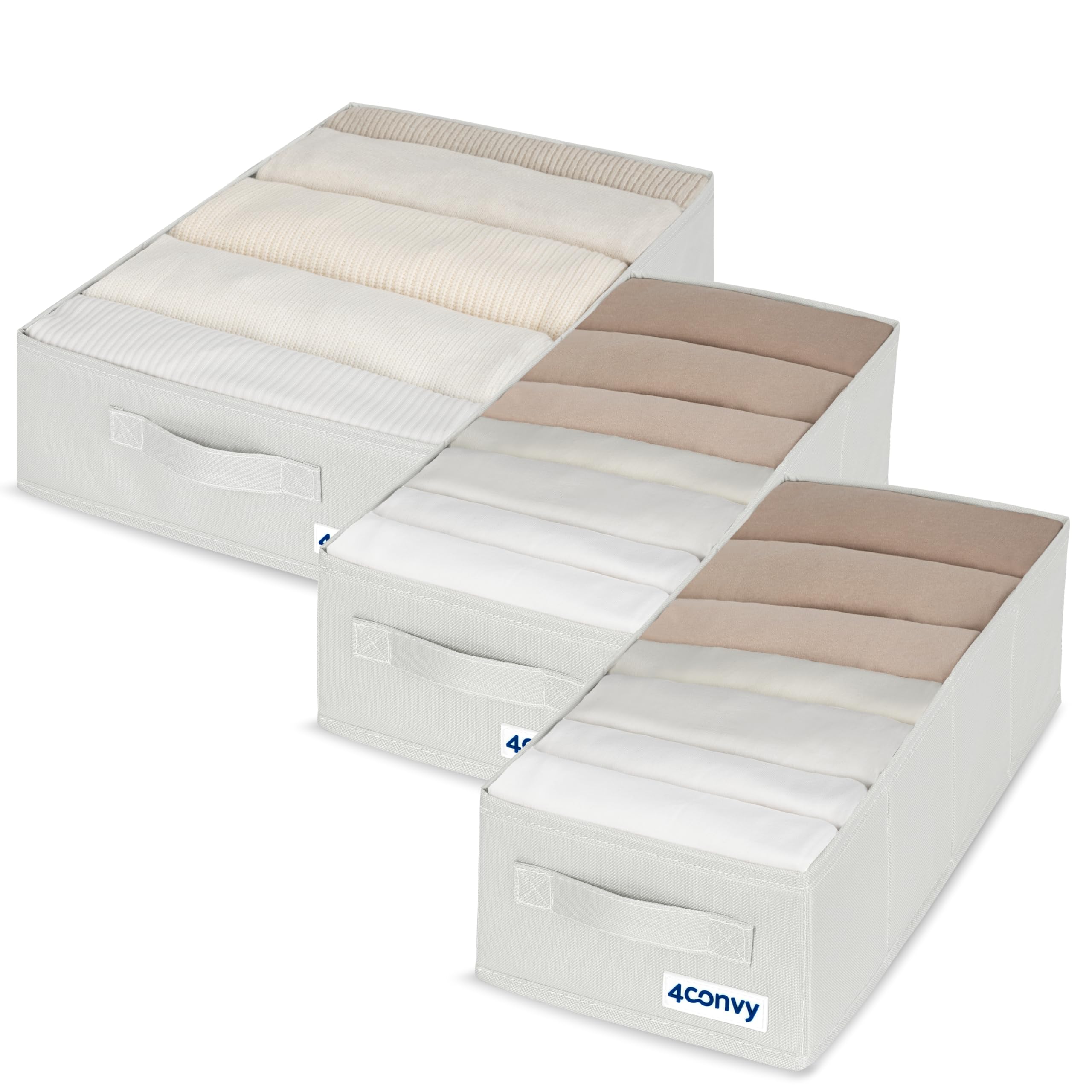 4CONVY Set of Closet Organisers - Fixed Wardrobe Storage Box - Foldable Wardrobe Organiser - Wardrobe Organiser without Compartments