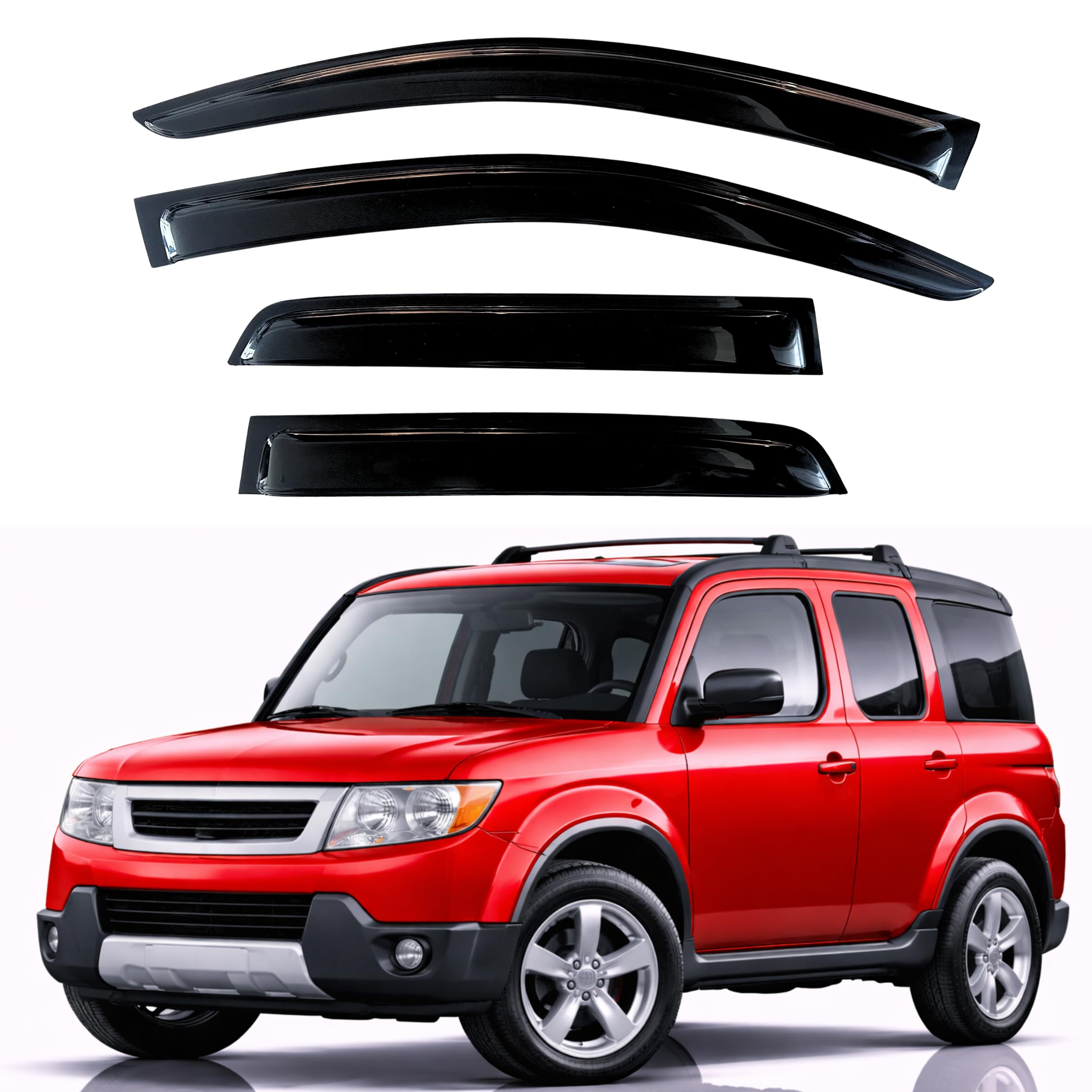KPY Rain Guards Fit for 2003-2011 Honda Element, Out-Channel Window Visors Vent Wind Deflectors 4PC, Car Accessories for 03-11 Element