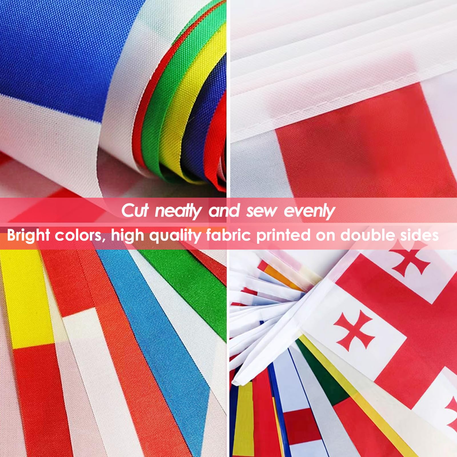 Eurovision Bunting Party Decorations, 37 Country Fabric European Flag Bunting- 12m Long 2025 Eurovision Song Contest Decorations for Indoor Outdoor Garden Bar (1 Pack) - Image 3