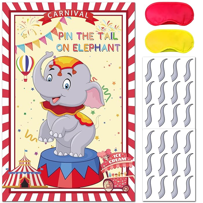 Buy Circus Party Supplies,Pin The Tails on The Elephant,Circus Party