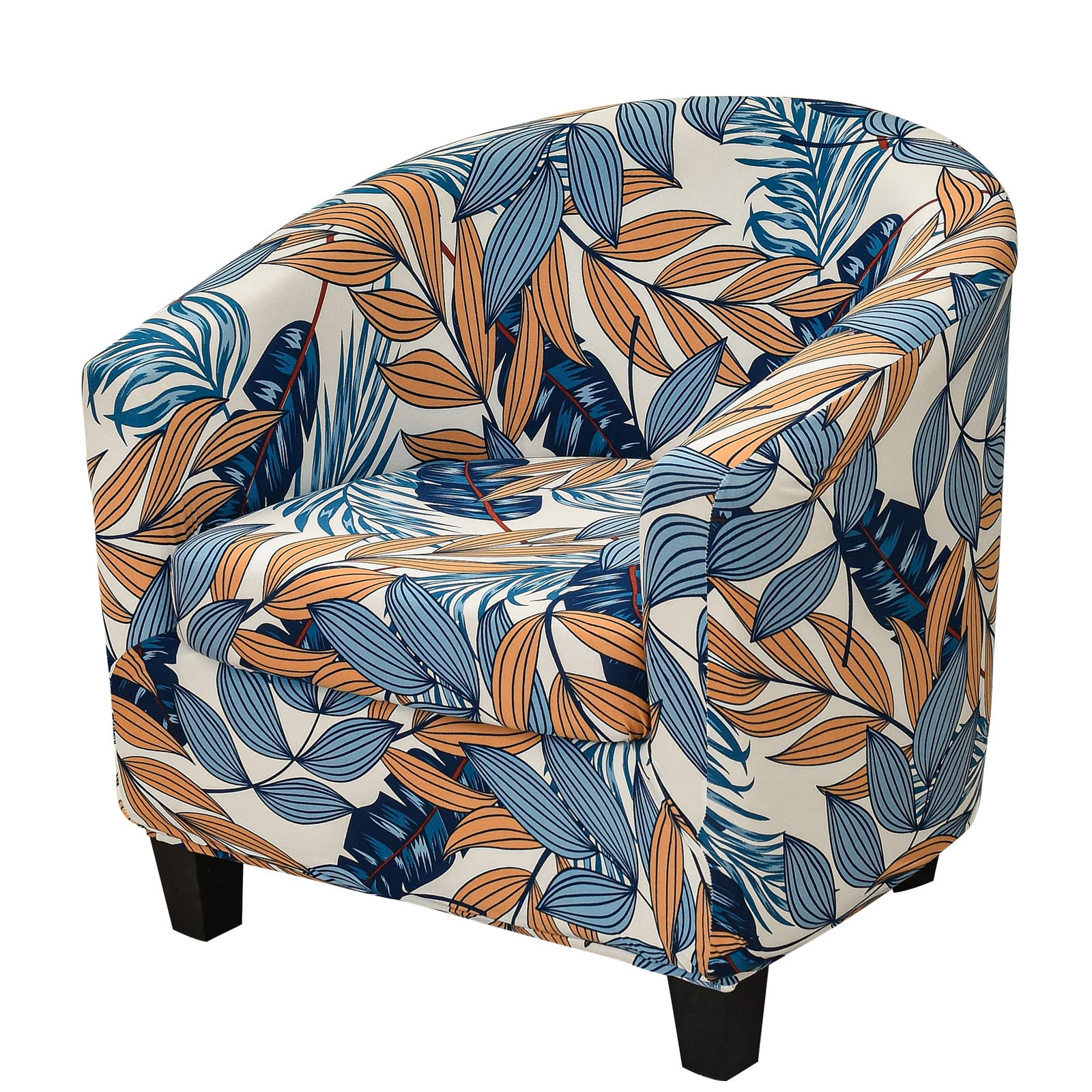2 Piece Tub Chair Cover Set - High Stretch Printed Soft Club Armchair Slipcovers for Dining, Living Room, Cafe, Bar, Office Reception (Print 21) — image 1