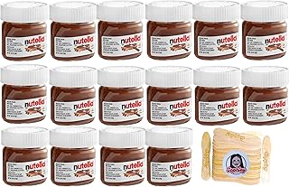 Nutella Hazelnut Spread 16 Mini Glass Jar 0.88 oz. Set with a Sophley 3