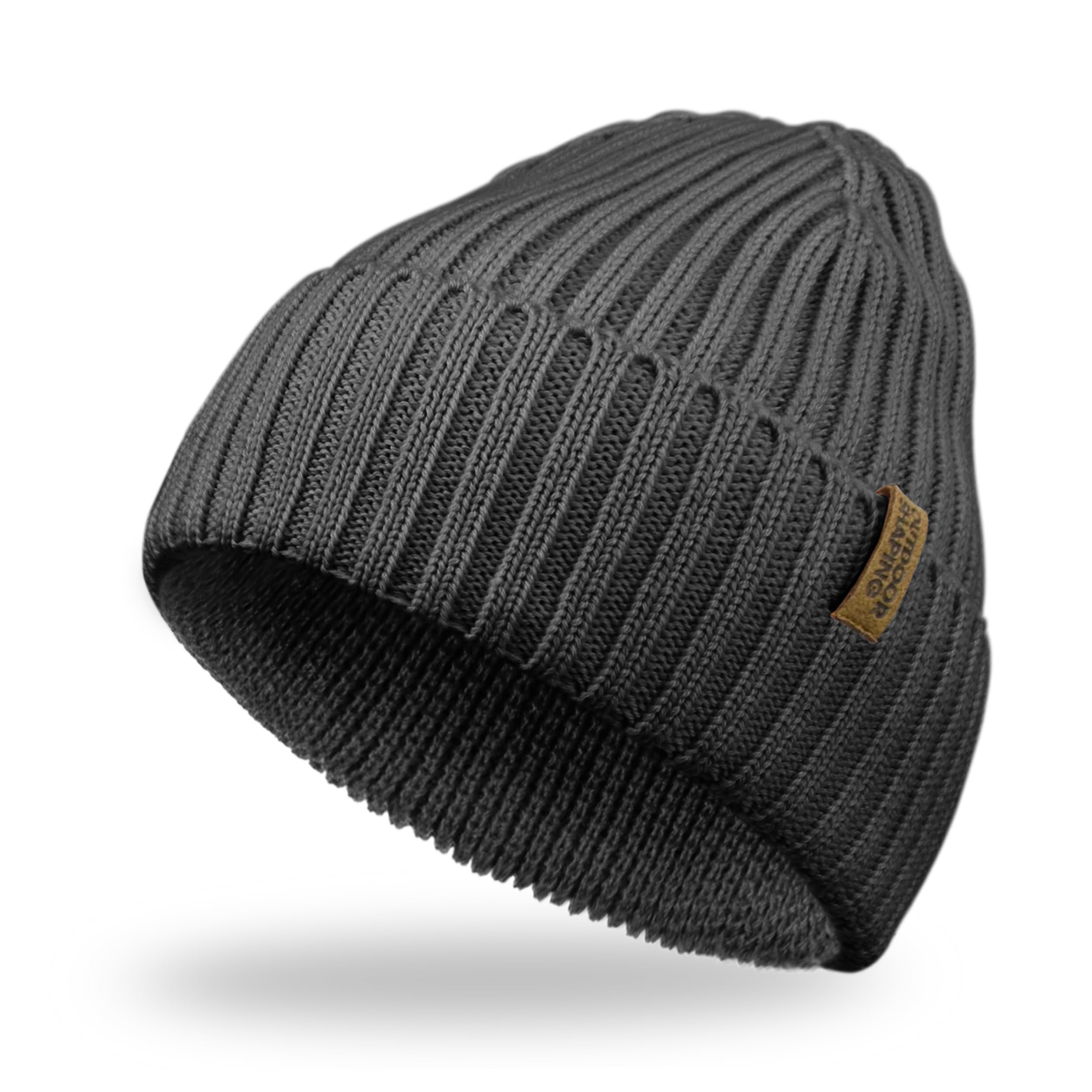 Merino Wool Beanie for Men & Women, Unisex Daily Cuffed Plain Knit Hat, Soft Warm Winter Hat
