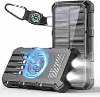 ソーラーバッテリー　solar Power bank Amazon.com: Solar Power Bank 36800mah, Solar Charger Power