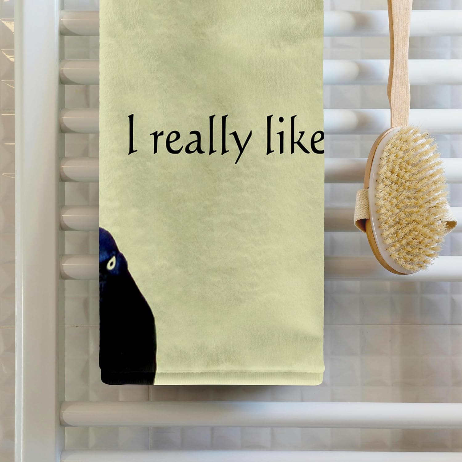 3dRose Grackle, I Really Like You 22x30 Bath Hand Pool Towel