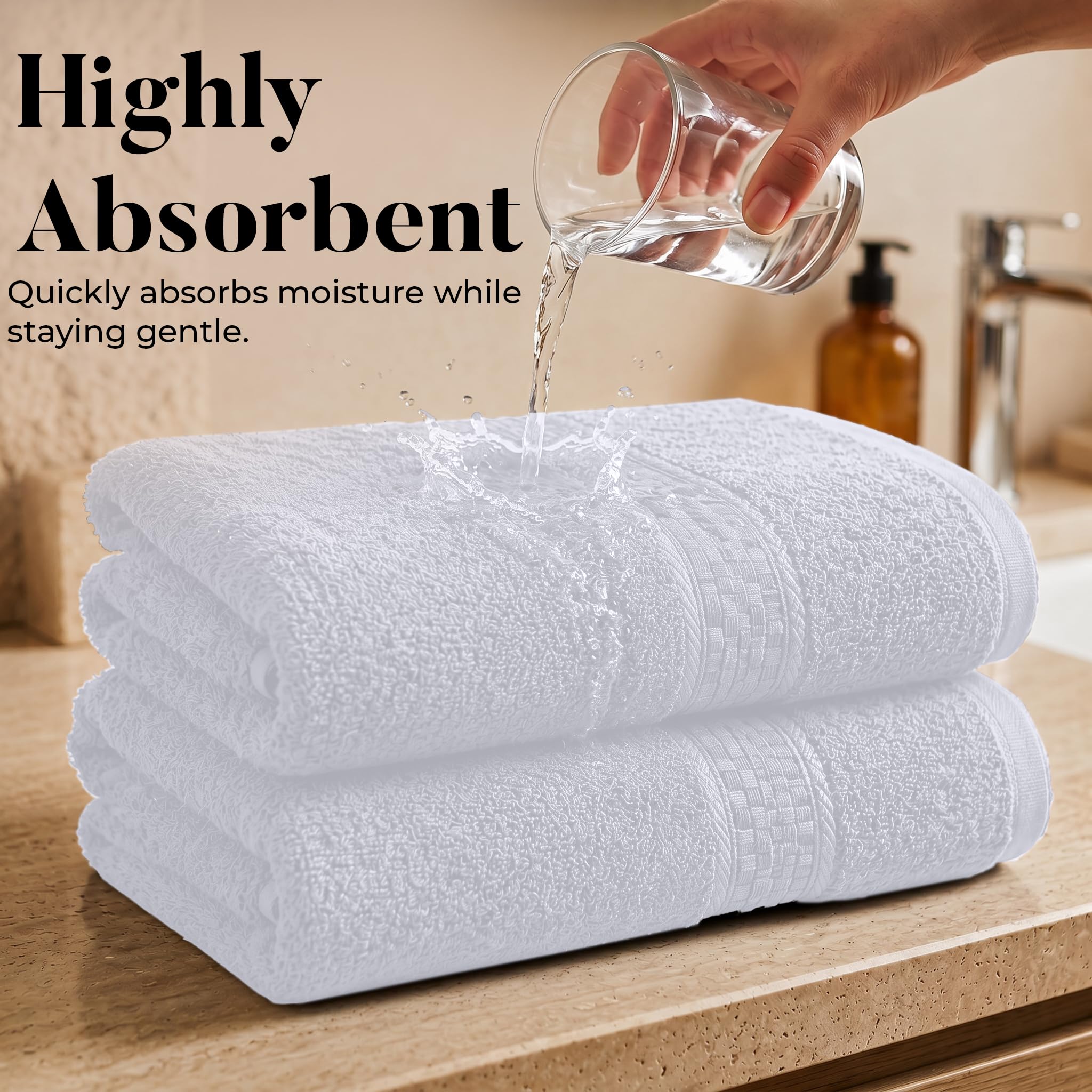 Dan River Juego de 3 Toallas de baño de 100% algodón de Lujo, máxima Comodidad y absorción para baño, Juego de Toallas de baño de Lujo para el hogar y el SPA (27 x 54 Pulgadas),