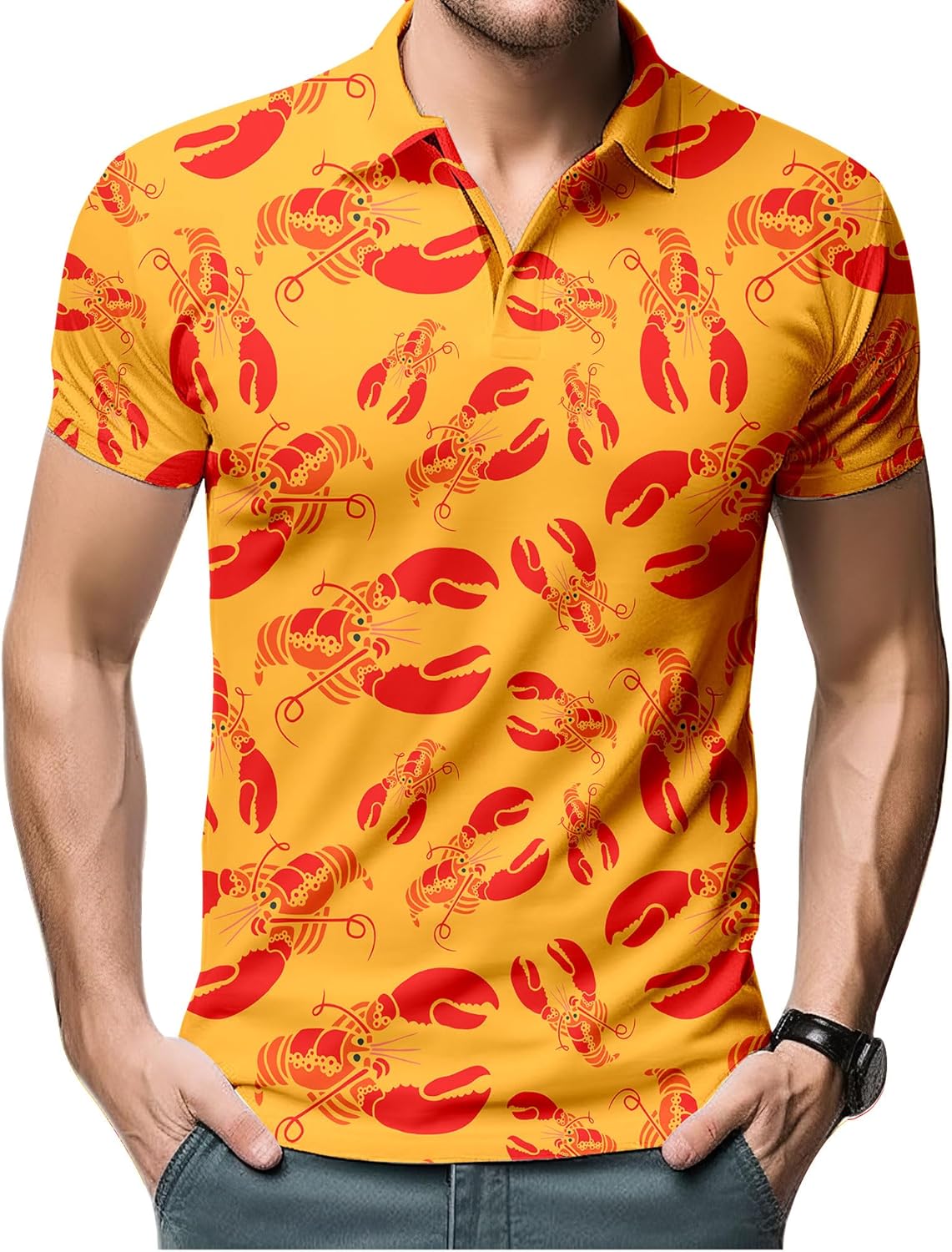 Mens 70s Golf Shirts, Funny 70s Shirts for Men, Short Sleeve, Medium, Typical 70's Colors