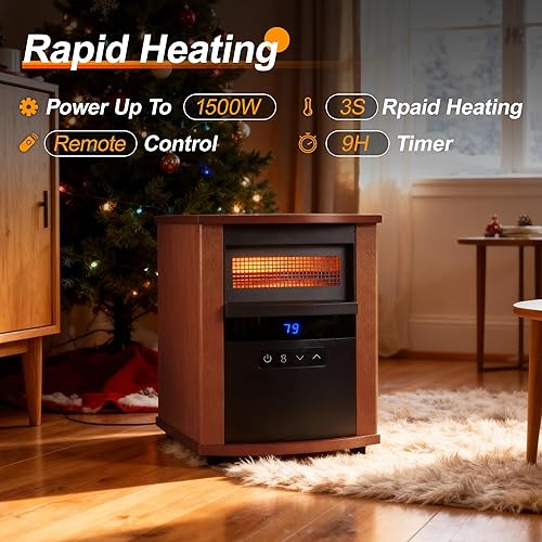 Miniatura 3 de Calentadores infrarrojos de 1500 W para uso en interiores, calentador eléctrico Comfort RealSmart Quartz Calentadores interiores para habitaciones