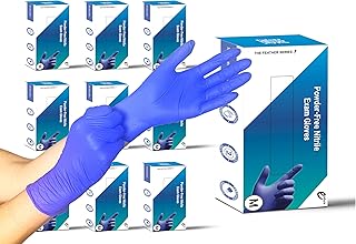 Endure Feather Series Blue Powder-Free Nitrile Exam Gloves, Disposable Glove, Case of 10 Boxes, 1000 Gloves Total (Small)