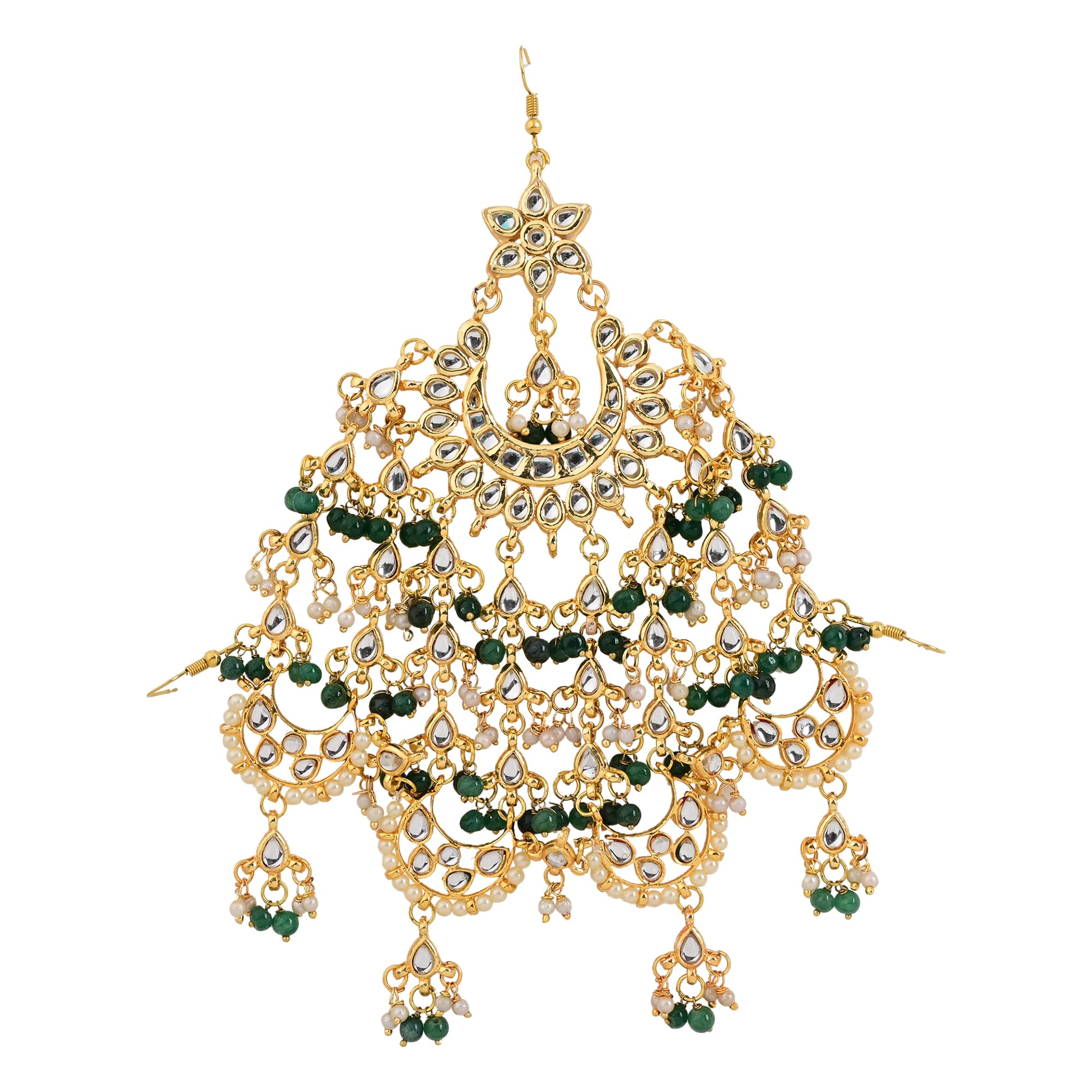 Jewellity Green Kundan Golden Passa/Paasa/Jhumar/Jhoomar Traditional/Ethnic/Wedding/Nikaah/Hair Jewellery/Hair Accessory for Girls/Women PK-5238 (B0D5RMT5PL) Amazon Price History, Amazon Price Tracker