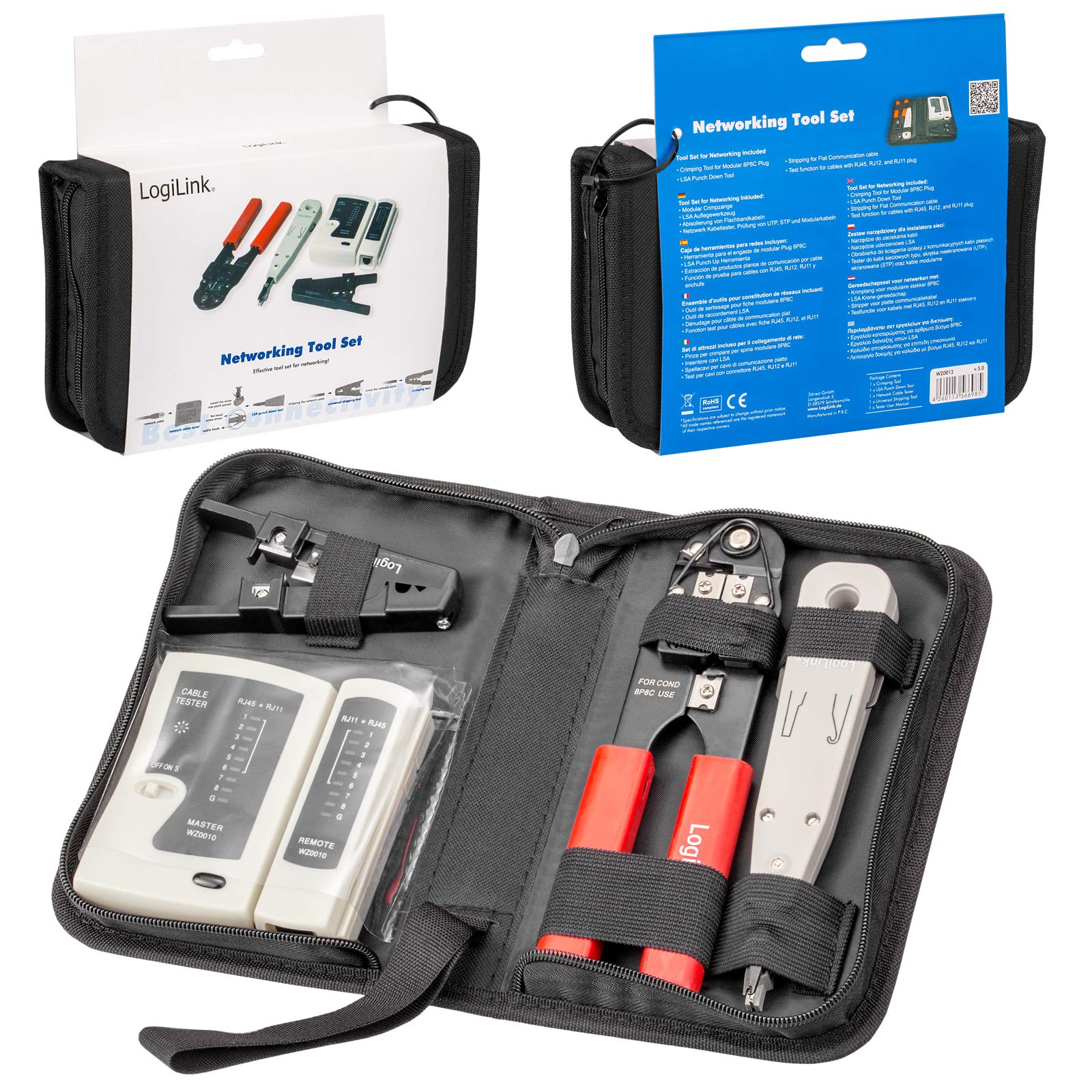 HB-DIGITAL SET 50m CAT.7 Netzwerkkabel LAN Verlegekabel AWG 23 Reines Kupfer S/FTP PiMF LSZH Halogenfrei RoHS-Compliant GHMT-zertifiziert Ethernet PoE 10Gbit/s 1000MHz Orange + 1x Werkzeugset