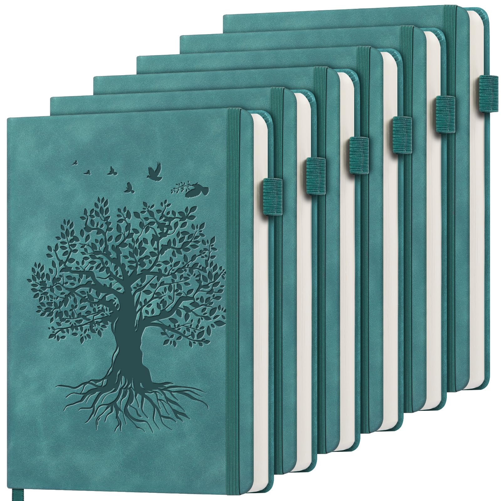 Confezione da 6 quaderni a righe per donne e uomini, A5, con copertina rigida in pelle per scrivere, 200 pagine di carta spessa, diario giornaliero per lavoro, scuola, prendere appunti, affari, viaggi