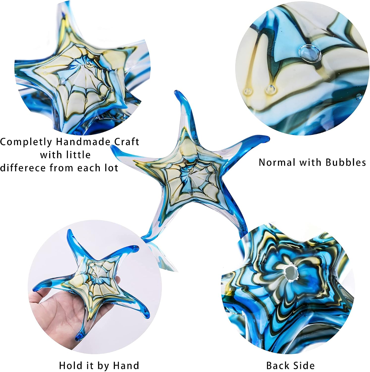 QFkris 7.5" Glass Starfish Figurine Collectibles image 3