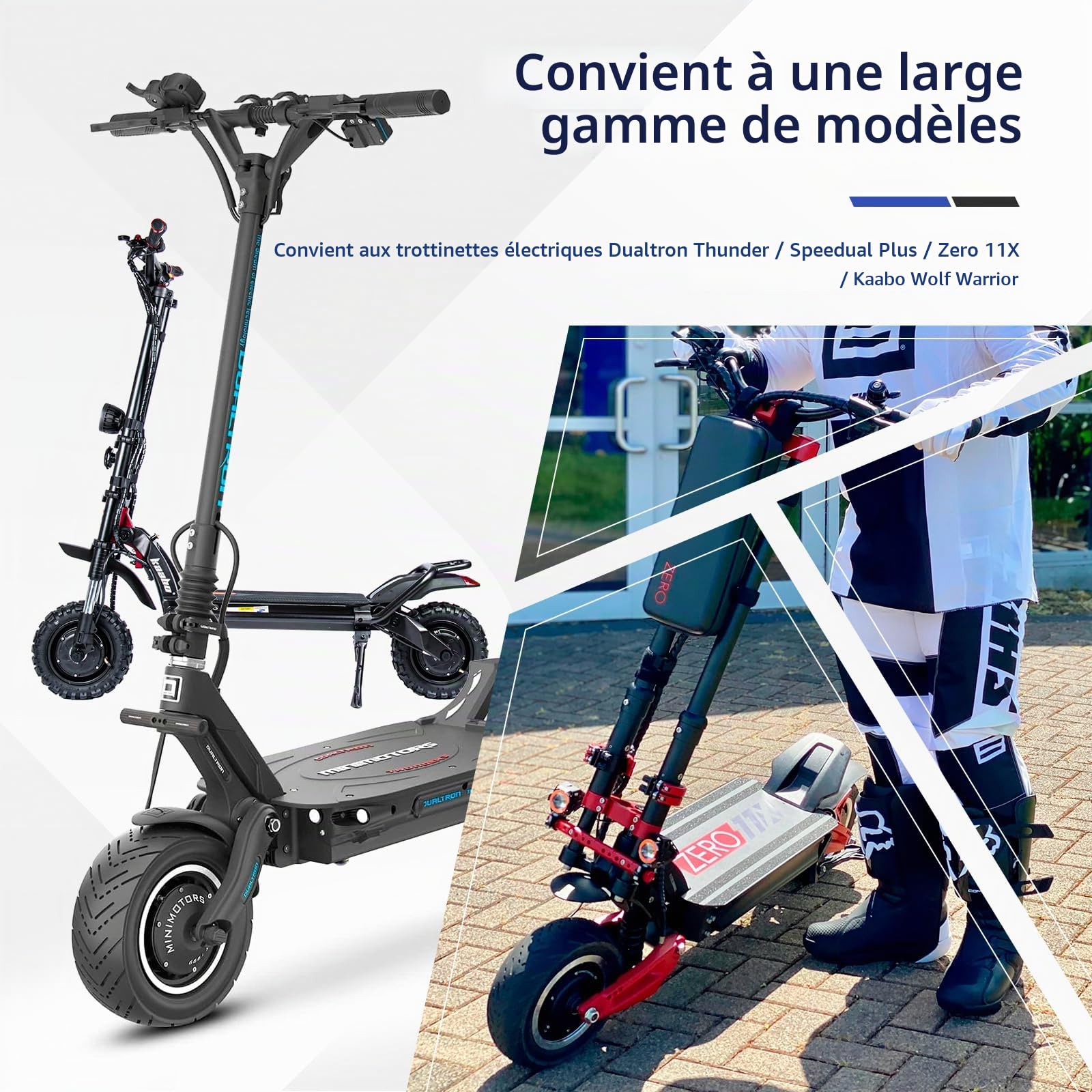 ulip 2PCS 90/65-6,5 Pneus de course Slick Pneus sans chambre à air pour Dualtron Zero 11X Speedual Plus Scooter