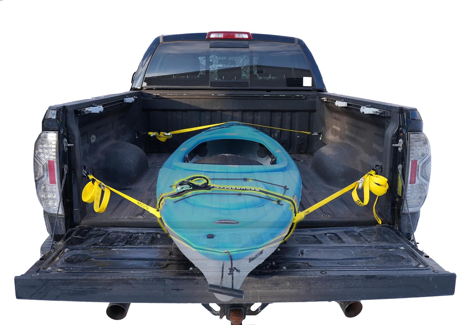 SecureMyCargo - Kayak & Paddleboard Truck Bed Strap – Fast 30‑Second Tie‑Down System for Pickups – Secure SUP, Canoe, or Kayak Without Ratchets or Knots – Standard Single‑Craft Strap System