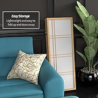 Vista 43 de Pantalla Shoji corta de doble cruz de 4 pies - Negro - 6 paneles