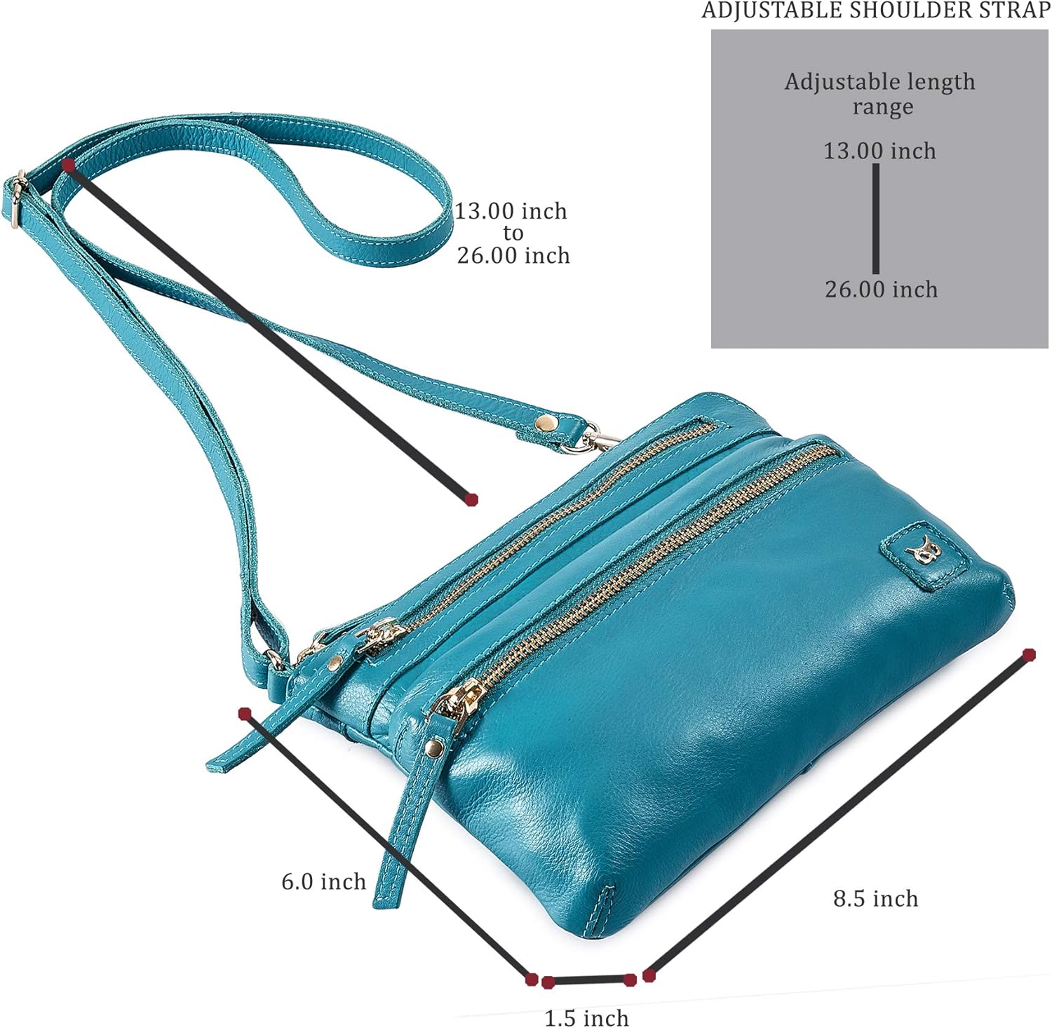 Small Crossbody Bags for Women Leather Sling Purse with Adjustable Strap Multi Pocket Cross Over for Travel & Gift | Real Leather, Purse, Crossover, Trendy