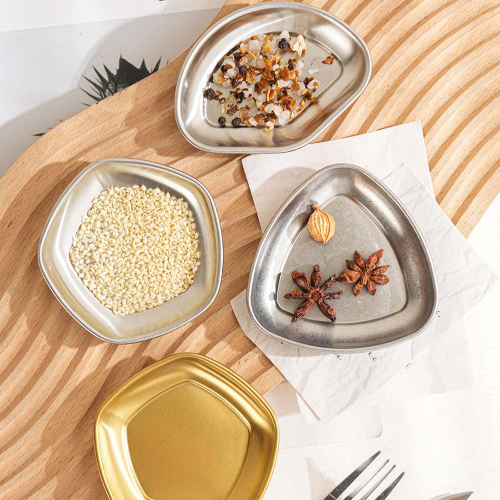 Zkbszn Tableware,6pcs Effective Sauce Dishes Practical Stainless SteelFunctional Bowls For Dipping And Ingredient Preparation