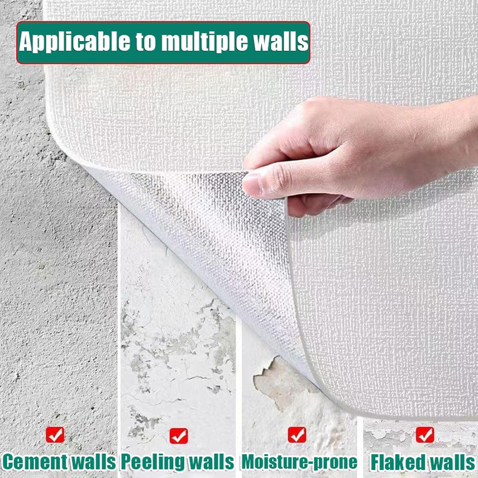 Antihumedad Placas Aislamiento Térmico,Rollo de Papel Tapiz Autoadhesivo de Espuma 3D de Lino,Acolchado Pared Anticolisión Decorativos,Parede Oculta,para Parede de Yeso Descascarillado