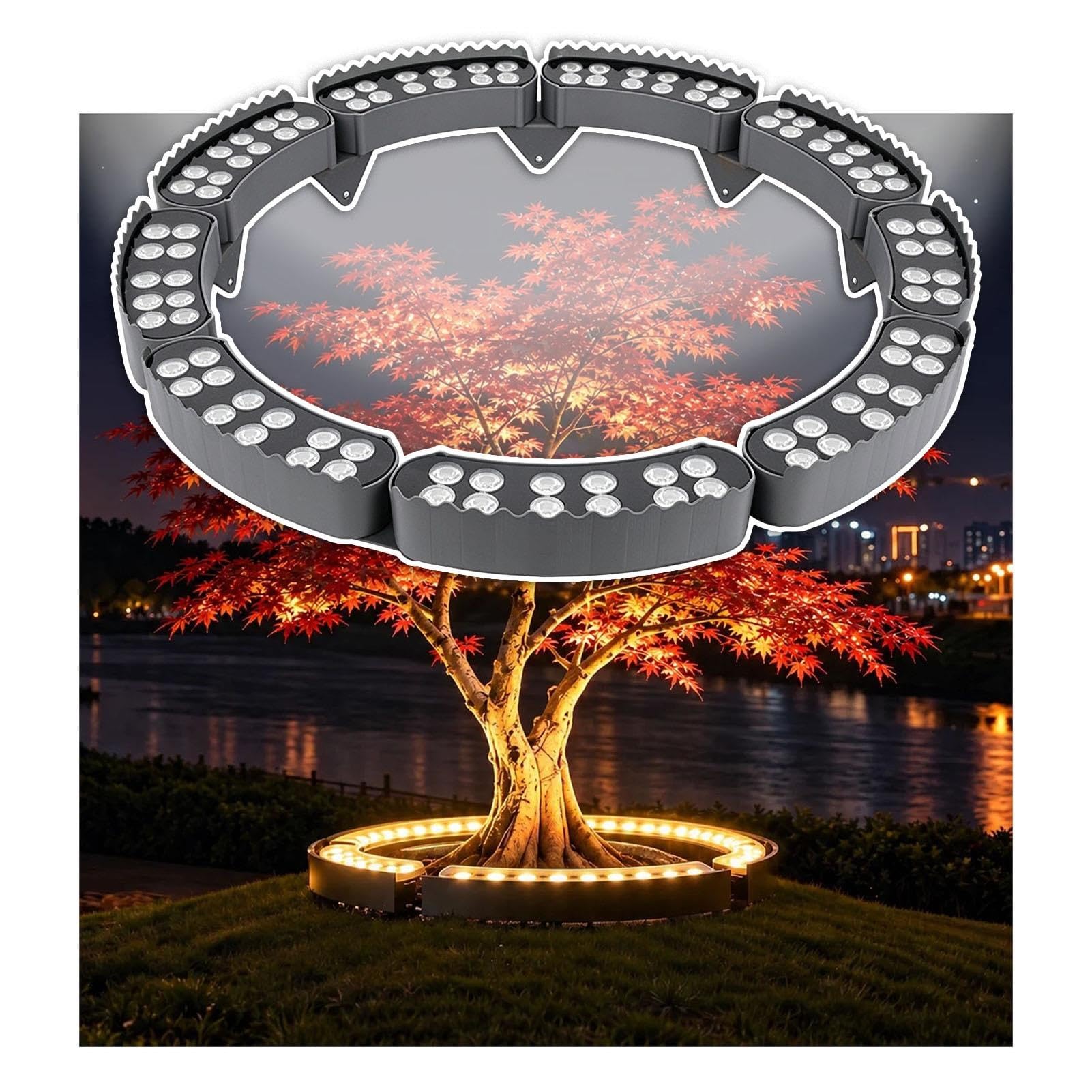 Luci per palme esterno, luci paesaggistiche a led, luce per albero anello