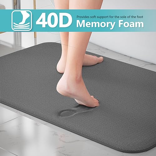 Miniatura 4 de Juego de 3 alfombras de baño de espuma viscoelástica extra suaves, antideslizantes, absorbentes y secas, alfombras de baño lavables con alfombra de