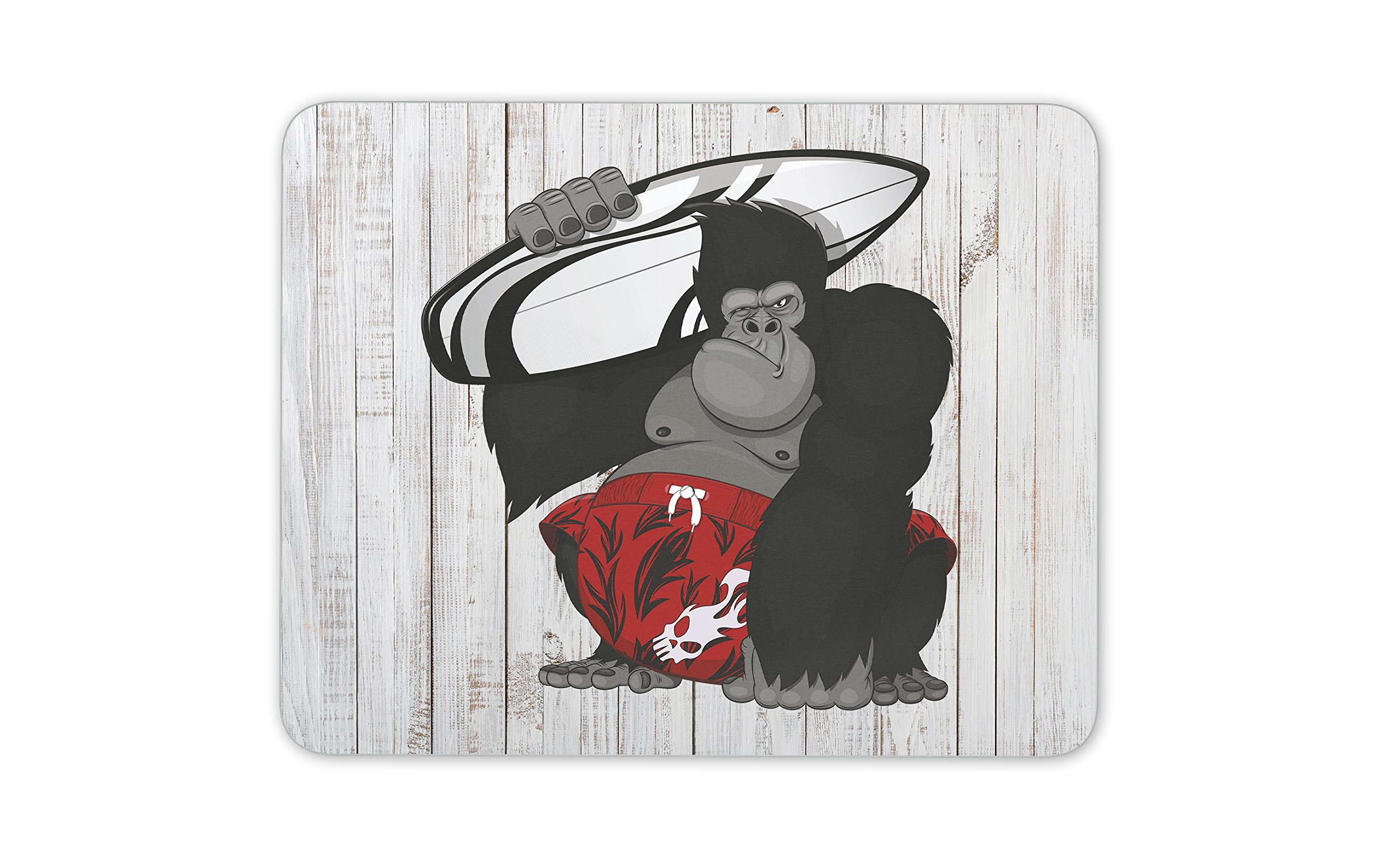 Funny Surf Gorilla Mouse Mat Pad - Surfer Surf Board Ape Gift PC Computer #4203