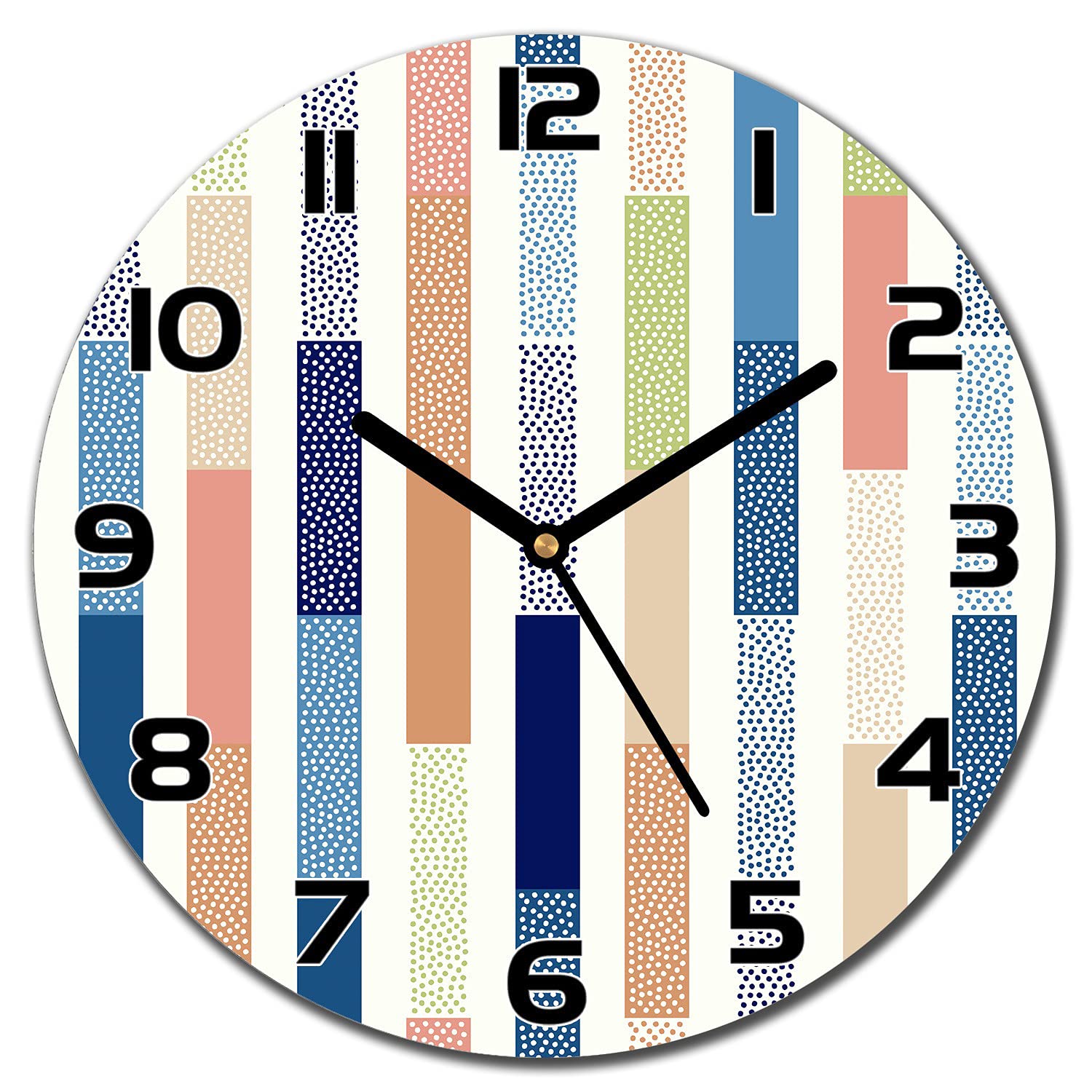 Horloge en verre Coloray lisible et robuste pour mur de salon