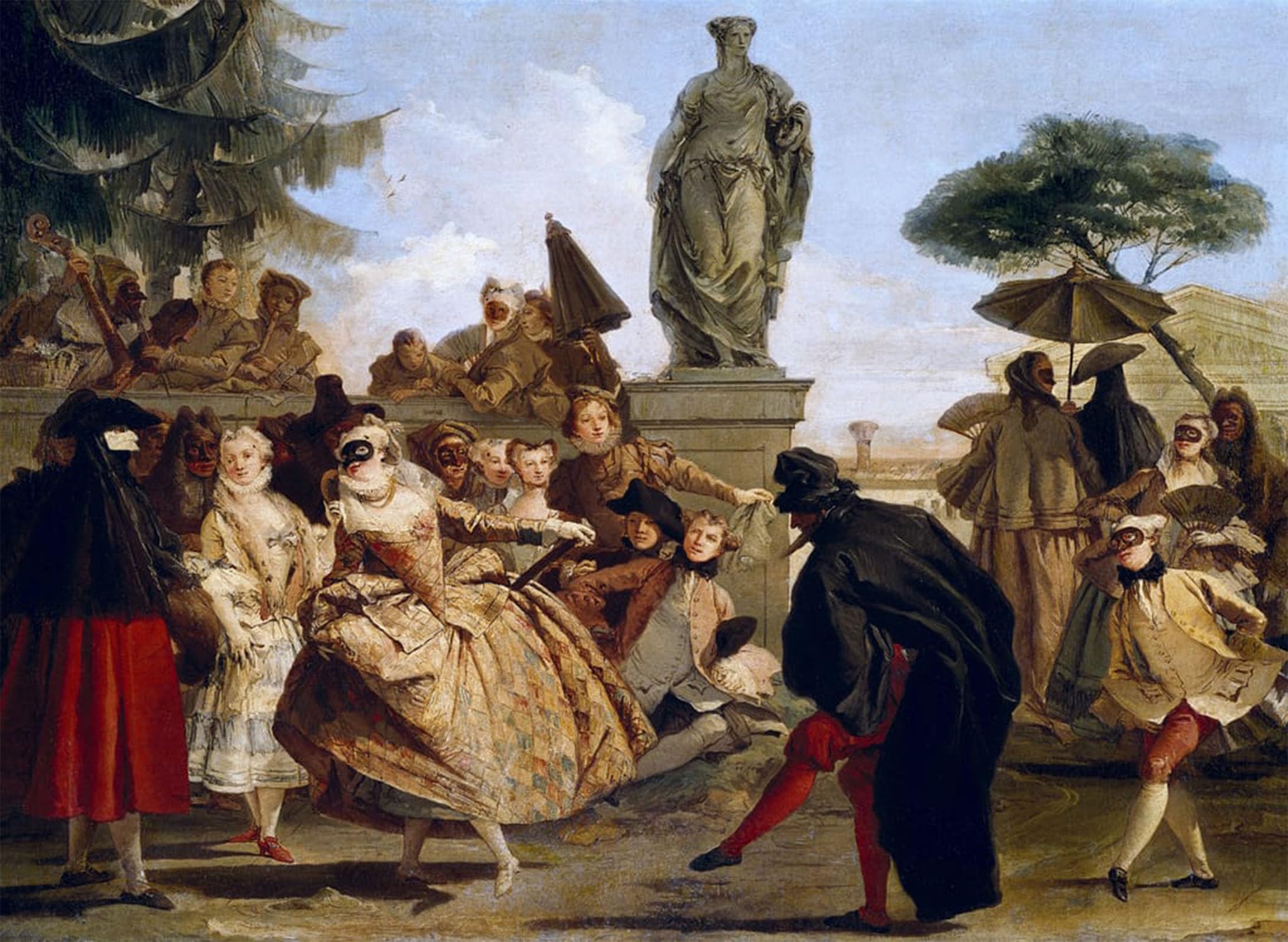 Artxlxxbn No Frame Famous Prints Artwork Pictures Poster Painting Art The Minuet By Domenico Tiepolo Artwork Landscape Pictures For Home Decor 60X90cm