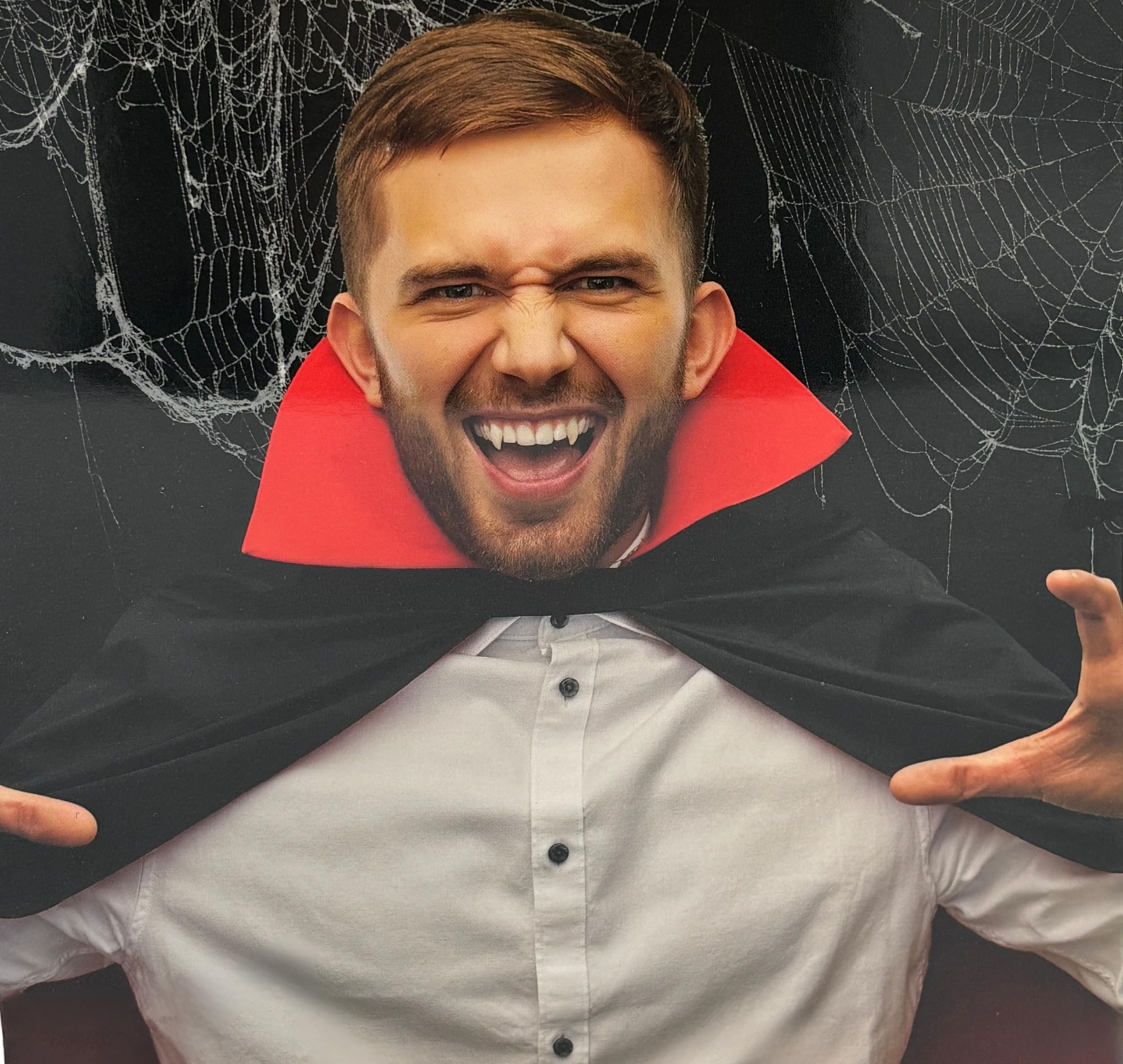 SwiftPick Home Adult Dracula Cape Costume Accessory, Reversible Black & Red Cape with Collar, 138cm Long - Image 4