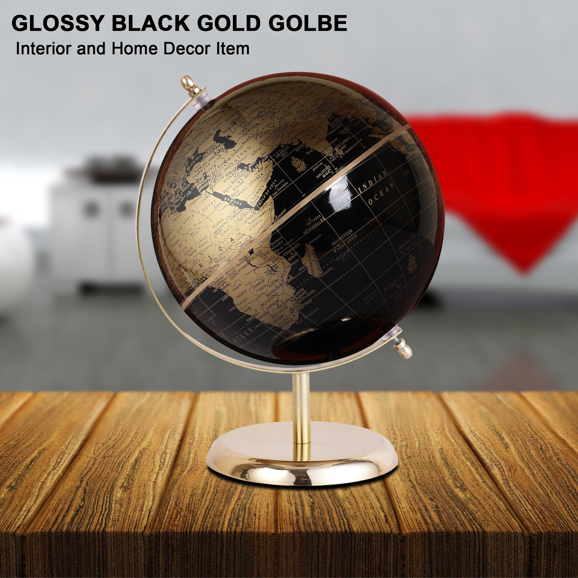 GLOBE DADDY 8 Inch Rotating World Globe with Metal Arc and Base for Office Table, Geography Learning, Studio or Cafe Decoration, Unique Gifts, Birthday and Aniversary Gift. 2