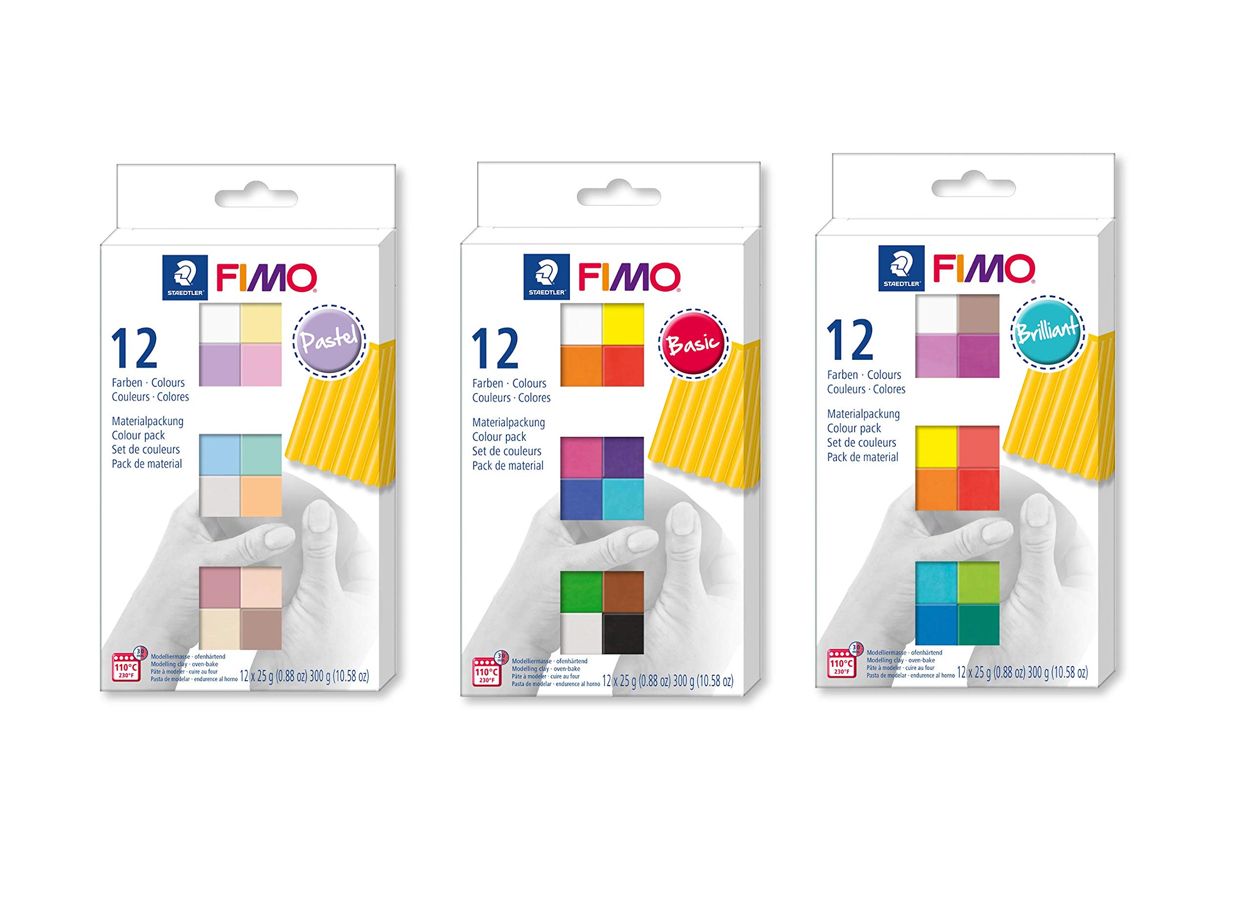 Staedtler FIMO Soft - Pasta de modelado para horno, Brilliant, 36 Blöcke Farbmix