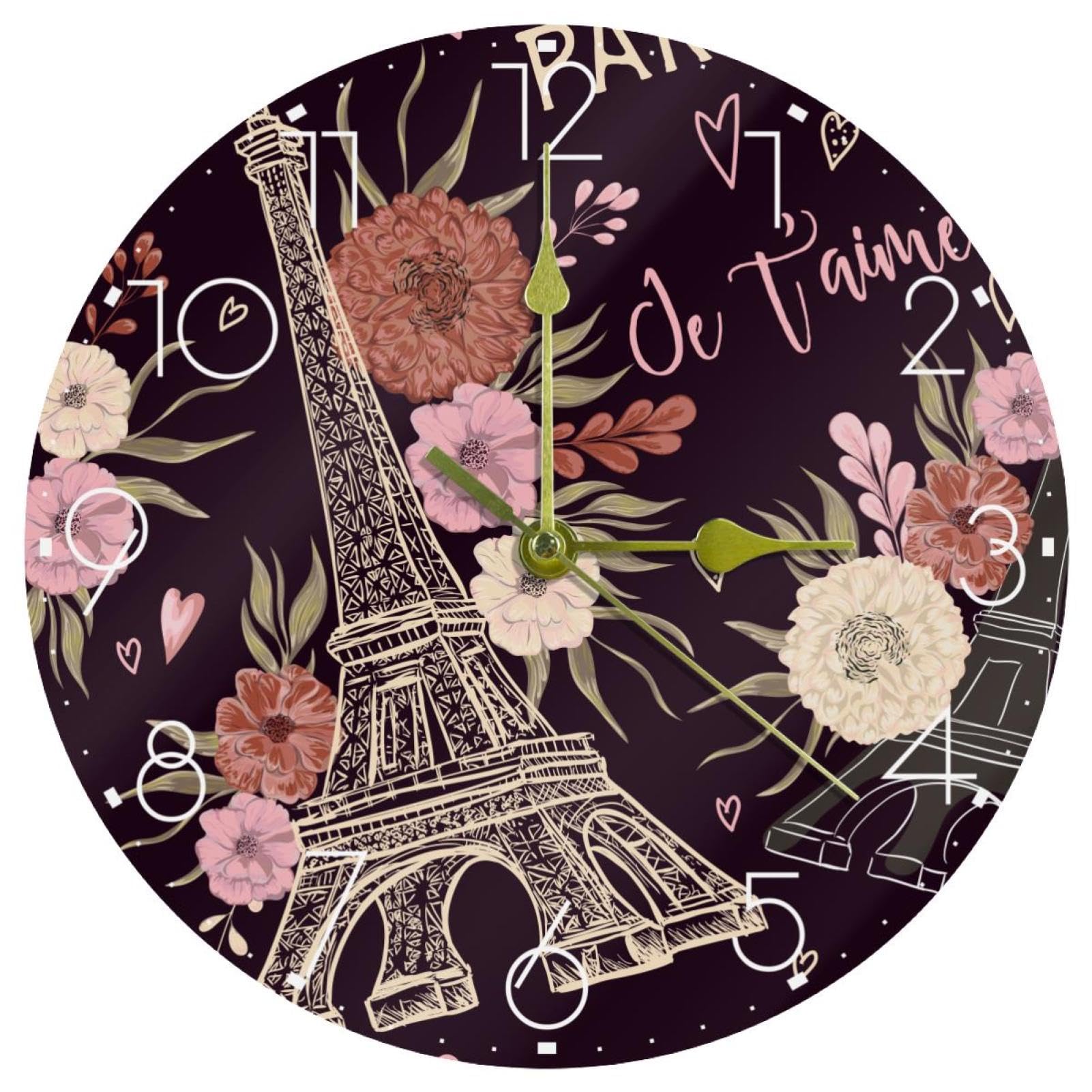 Horloge murale acrylique ronde silencieuse pour école et ferme
