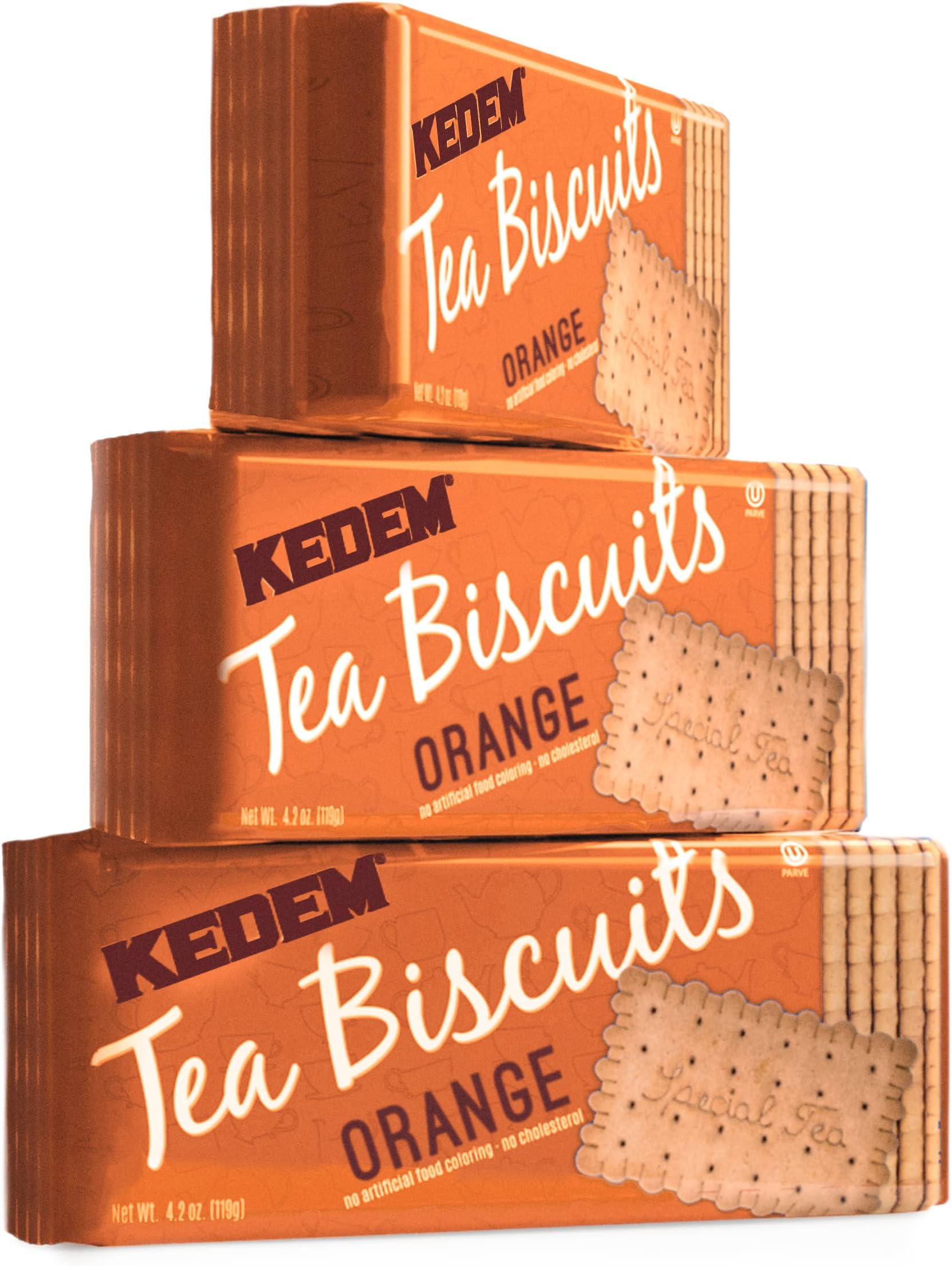 Kedem, Orange Tea Biscuits, 4.2oz Bag (3 Pack) | Thin & Crisp Tea Biscuits, Great Dunking Cookie
